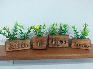 kit 4 Vasinhos Decorativos Personalizados - Flores Artificiais