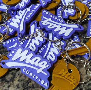 Kit 50 Chaveiros Personalizados em 3D – Nome, Logo ou Tema
