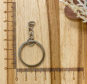 ARGOLA PARA CHAVEIRO COM CORRENTE ITALIANA 28MM FERRO 20 PEÇAS