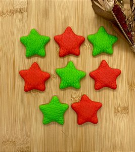 ENFEITE BISCUIT PORTA GUARDANAPOS ESTRELAS 8 UNIDADES
