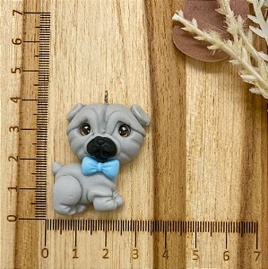 BISCUIT PUG CINZA GRAVATA AZUL
