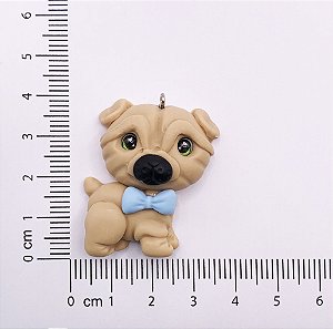 BISCUIT PUG CARAMELO GRAVATA AZUL
