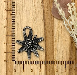 PINGENTE METAL EDELWEISS PEQ PRATA VELHO