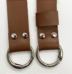 ALÇA DE BOLSA MONTANA CARAMELO  COM FECHO ARGOLA  MOSQUETÃO NÍQUEL