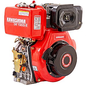Motor Estacionário Kawashima DE1000E 406CC 10HP 4T 3600RPM Com Partida Elétrica e Manual À Diesel