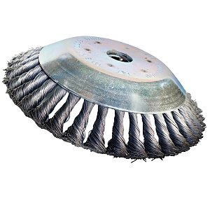 Escova de Aço Rotativa Duraline Furo 25mm Tamanho 203mm Espessura 50mm Com Redução Para 20mm