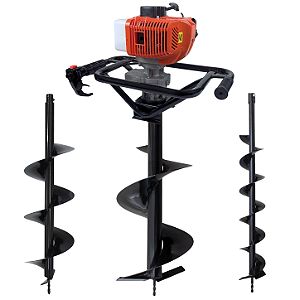 Perfurador De Solo Duratork DPS523M Á Gasolina 2T 52cc 2,5HP Com Brocas 80X10cm + 80X20cm + 80X30cm