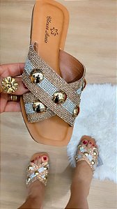 Chinelo Misse Ouro/Prata