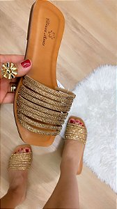 Chinelo Tiras Ouro