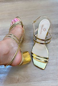 Sandália Cristal Ouro