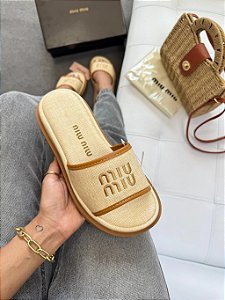 Flat Miu Miu Bege