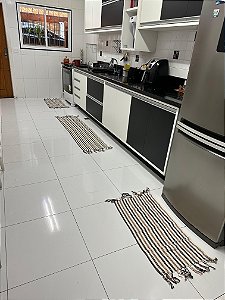 Conjunto de cozinha - Cru Listrado ( Preto,Areia )