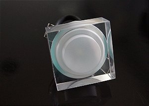 Spot Embutido Bloco Quadrado Acrilico Cristal Com Led 3W Incluso 4,5X4,5Cm - Eros