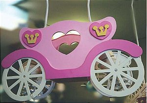 Pendente Lustre Infantil Carruagem Rosa 32Cm  - Melissa