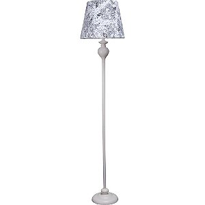 Luminaria De Chão Metal Branca Com Cupula Floral - D31Cm Boreas