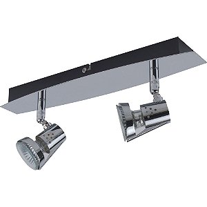 Trilho Spot Cromado Articulado Duplo 2Xgu10 - Noto