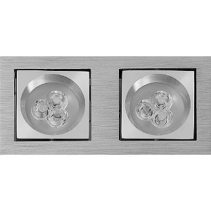 Spot Embutido Aluminio Escovado Duplo Led Incluso - Nyx M