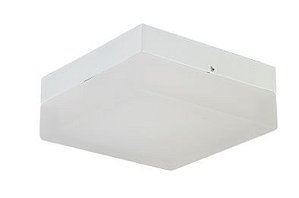 Plafon Quadrado Branco Com Vidro Fosco 23X23Cm - Ice