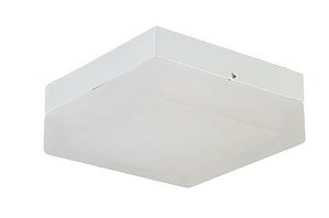 Plafon Quadrado Branco Com Vidro Fosco 13X13Cm - Ice