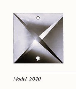 Cristal Asfour Egipicio Quadrada SATIN 2 furos 16mm cod.2020 -  1188 unidades (1 cx BRANCA)