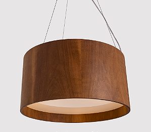 Pendente Lustre Madeira Imbuia Redondo Accord D50cm x H25cm