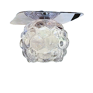 Spot Embutido Cromado Quadrado Com Cristal K9 Bola com LED 5W/3000k completo - Oceano