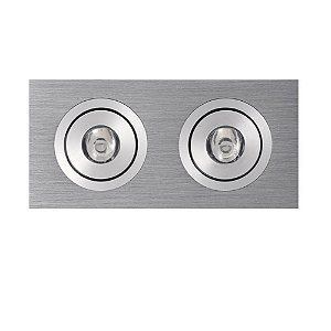 Kit 5 Spot Mini Embutido Aluminio Escovado Duplo c/ Led Nyx