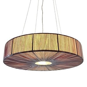 Pendente Lustre Cúpula Redonda Com Fio De Seda Vinho 60Cm 5XE27 - Silk