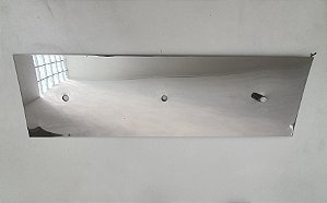 Canopla cromada inox retangular 50x15cm 3 furos
