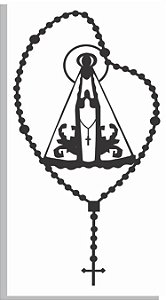 Adesivo terço de Nossa Senhora Aparecida Preto M