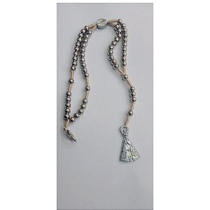Terço de Pulso Nossa Senhora Aparecida Prateado