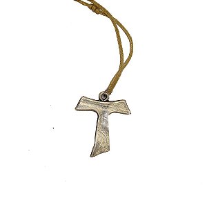 Tau de Metal Liso com Cordão Prata Velha