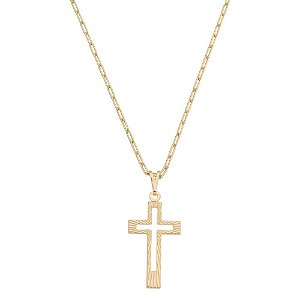 Colar Crucifixo Folheado