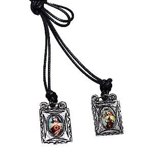 Escapulário Nossa Senhora do Carmo Prata Envelhecido