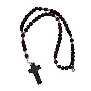 Terço de Pulso de Madeira - Marrom Escuro