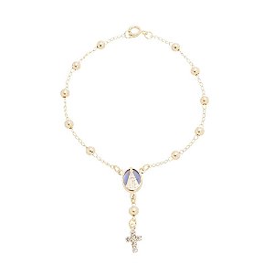 Dezena de Pulso Nossa Senhora Aparecida com Fundo Azul Folheada