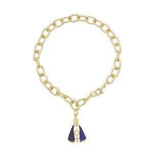 Pulseira Nossa Senhora Aparecida Folheada com Corrente de Elo