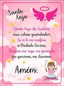 Quadro Infantil Santo Anjo Menina
