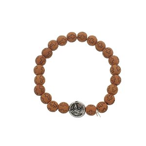 Pulseira de São Miguel Arcanjo com Contas Cruz  Marrom
