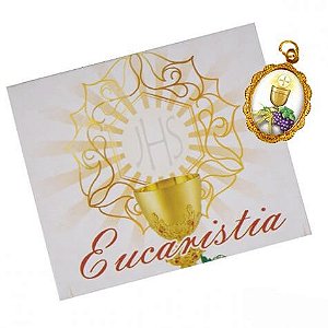 Lembrança da Primeira Eucaristia Cartão e Medalha