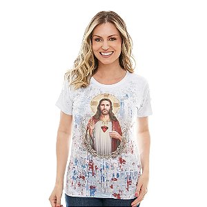 Baby Look Sagrado Coração de Jesus DV12374