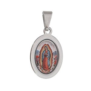 Medalha Nossa Senhora de Guadalupe em Inox para Cadeia de Consagração