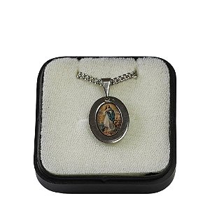 Colar Corrente Nossa Senhora da Conceição em Inox