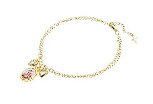 Pulseira Imaculado Coração de Maria Folheado