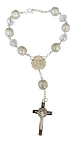 Dezena de Carro de São Bento 10mm Prateado - Lembrancinha