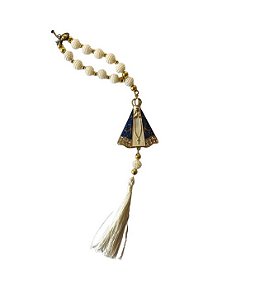 Dezena para Carro Nossa Senhora Aparecida Contas Brancas