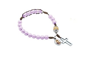 Pulseira Terço de Nossa Senhora do Perpétuo Socorro Compacto Roxo