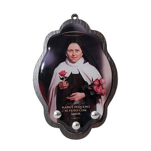 Porta-Chaves de Santa Teresinha do Menino Jesus em MDF Resinado
