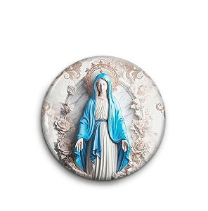 Boton Nossa Senhora das Graças Alumínio Broche Alfinete