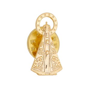 Kit Botton Folheado de Nossa Senhora da Conceição Aparecida Vazado (3 Unidades)